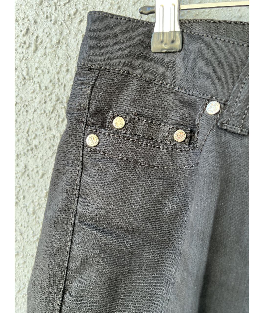 ROBERTO CAVALLI Черные хлопковые прямые брюки, фото 5