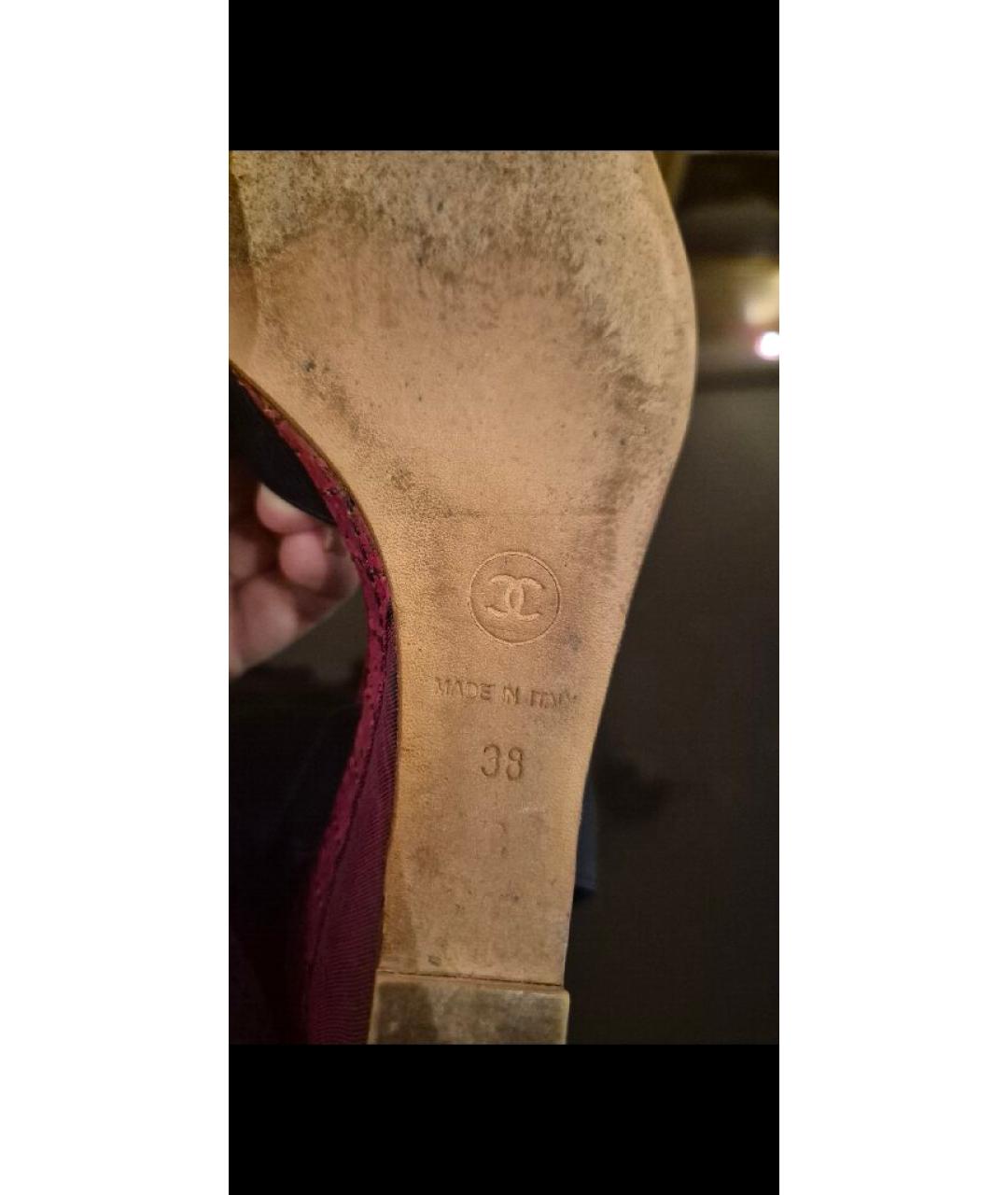 CHANEL Темно-синие кожаные босоножки, фото 5