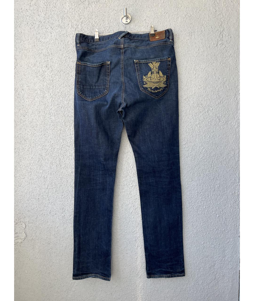 VIVIENNE WESTWOOD Синие хлопковые прямые джинсы, фото 2