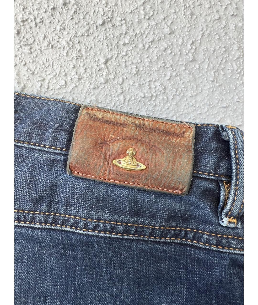 VIVIENNE WESTWOOD Синие хлопковые прямые джинсы, фото 7