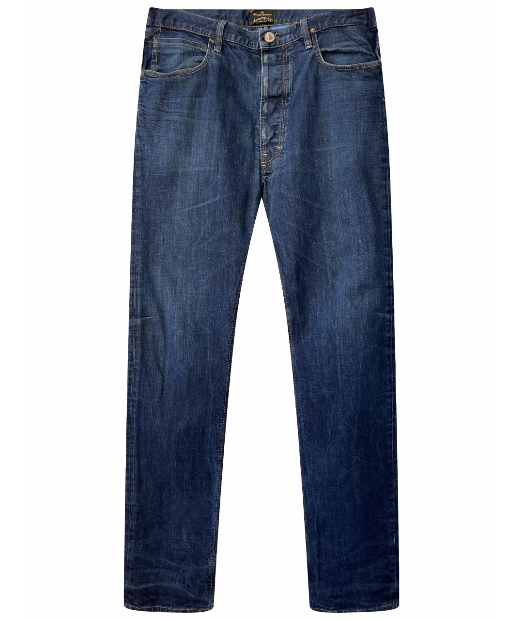 VIVIENNE WESTWOOD Синие хлопковые прямые джинсы, фото 1