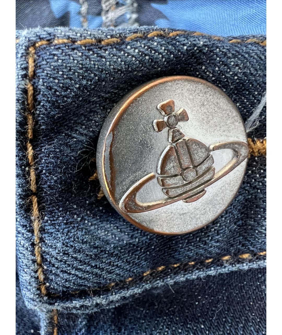 VIVIENNE WESTWOOD Синие хлопковые прямые джинсы, фото 4