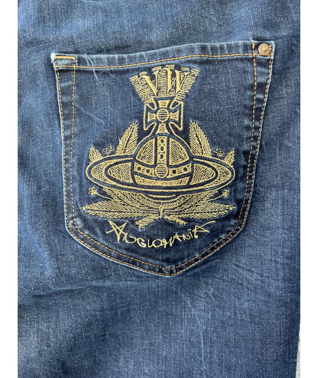 VIVIENNE WESTWOOD Синие хлопковые прямые джинсы, фото 6