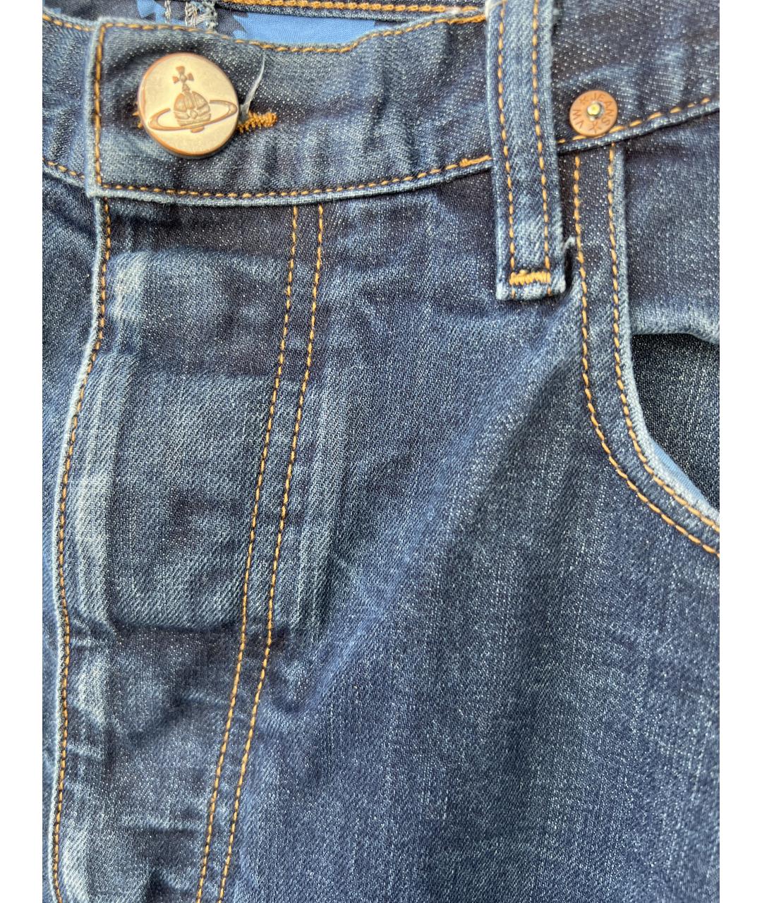 VIVIENNE WESTWOOD Синие хлопковые прямые джинсы, фото 3