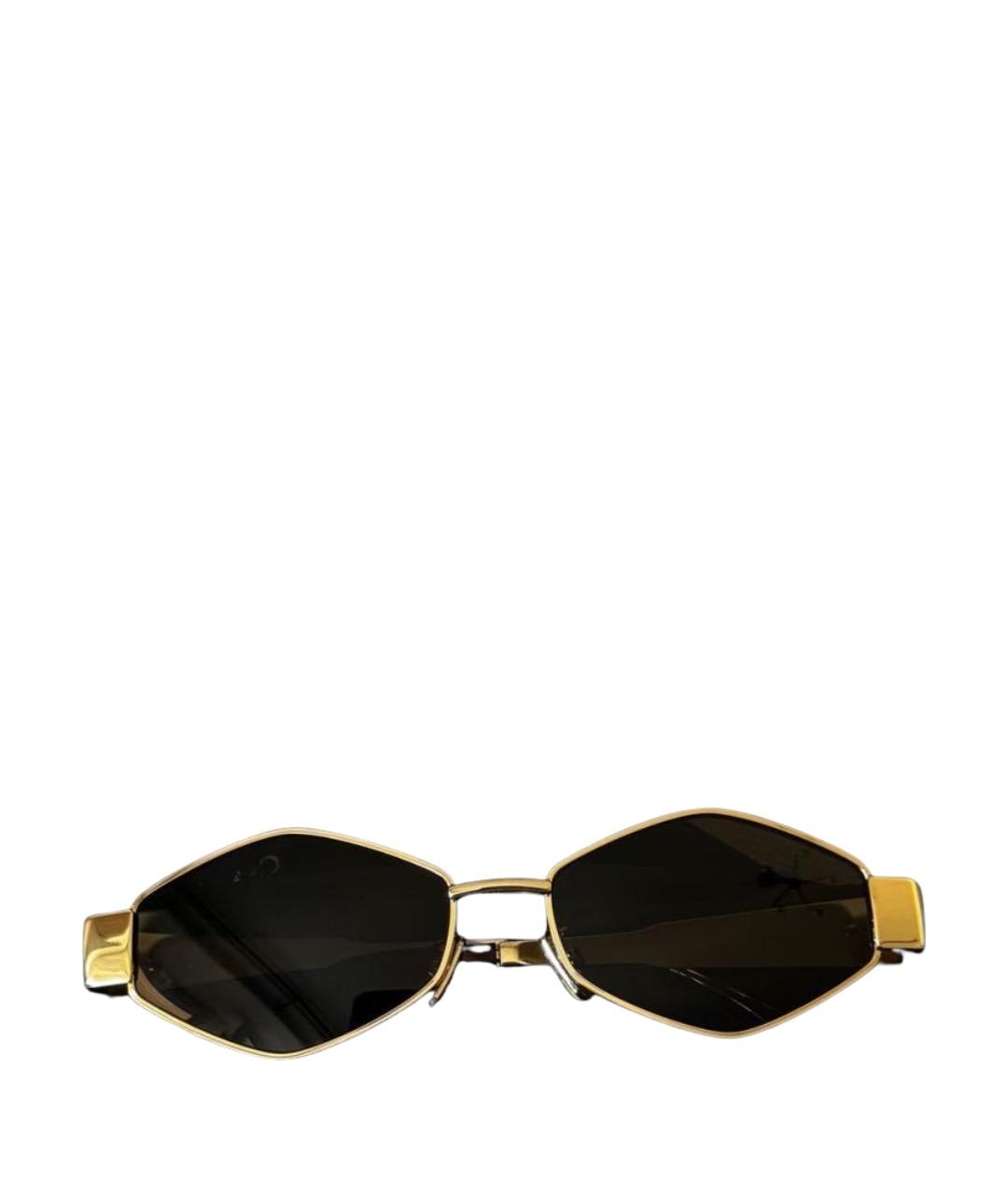 CELINE Золотые металлические солнцезащитные очки, фото 1