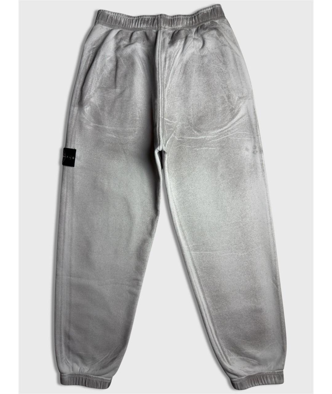 STONE ISLAND Серые хлопковые повседневные брюки, фото 2