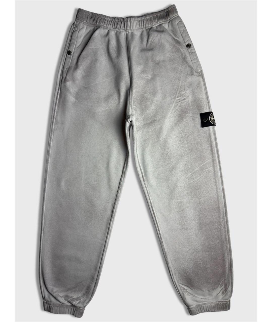 STONE ISLAND Серые хлопковые повседневные брюки, фото 8