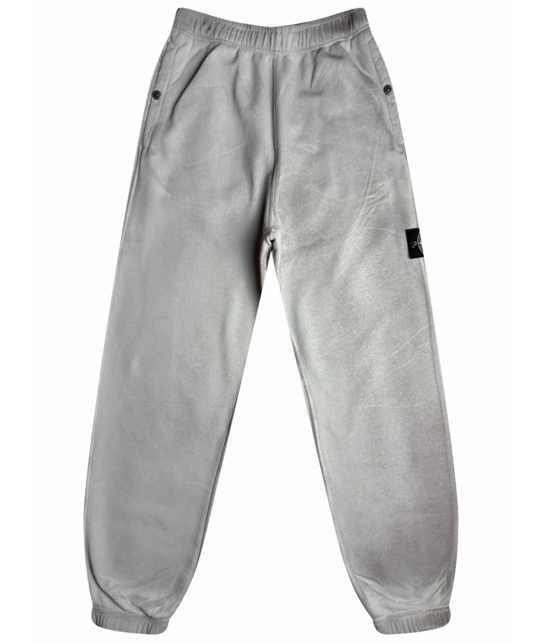 STONE ISLAND Серые хлопковые повседневные брюки, фото 1