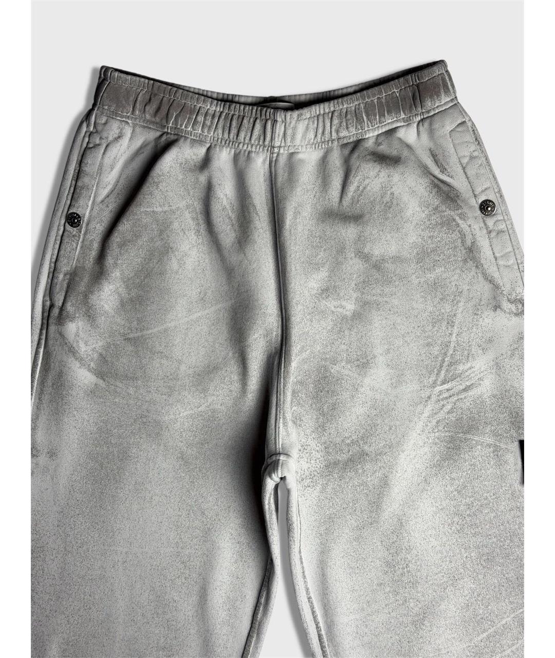 STONE ISLAND Серые хлопковые повседневные брюки, фото 3