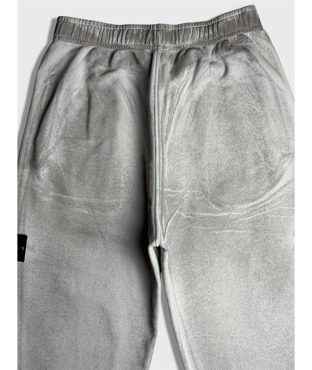 STONE ISLAND Серые хлопковые повседневные брюки, фото 5