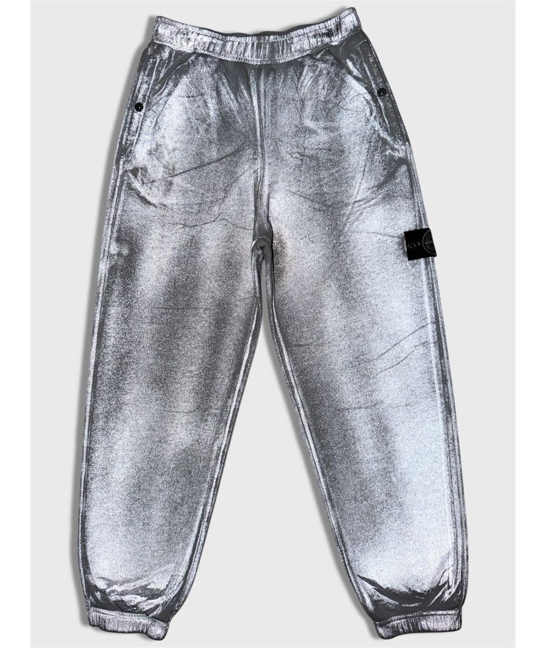 STONE ISLAND Серые хлопковые повседневные брюки, фото 6