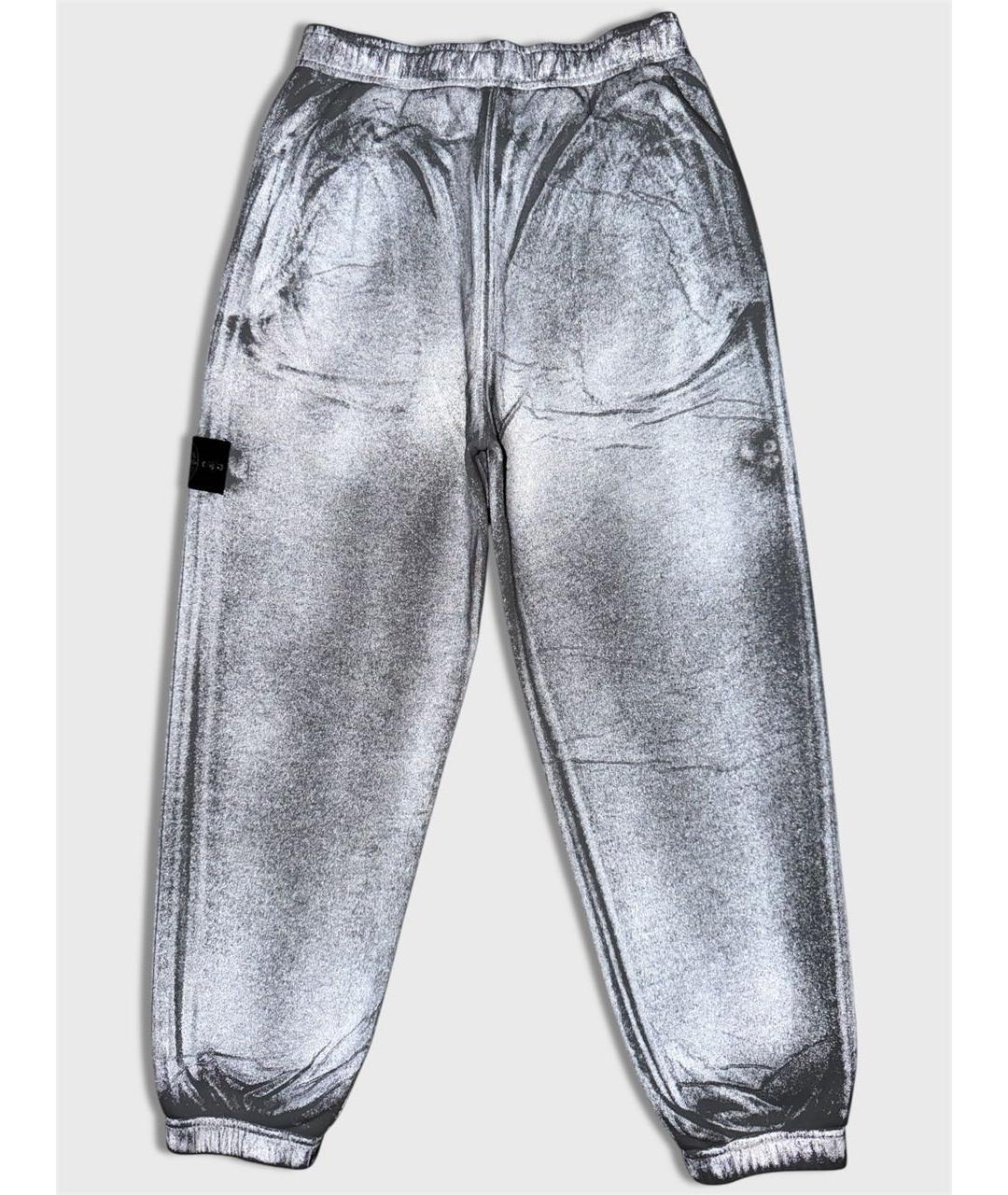 STONE ISLAND Серые хлопковые повседневные брюки, фото 7