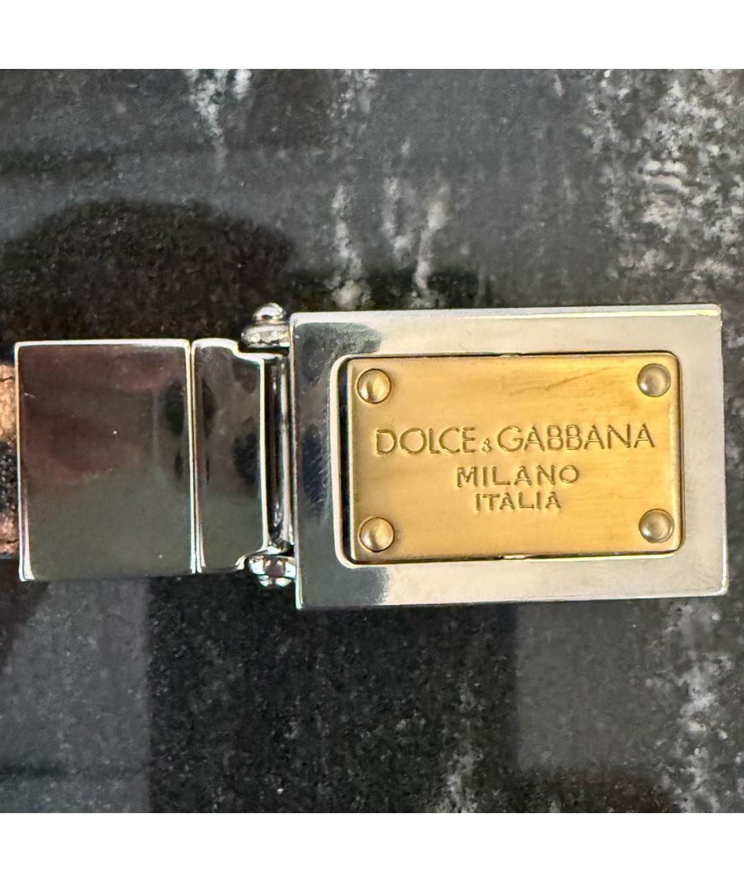 DOLCE&GABBANA Коричневый кожаный ремень, фото 3