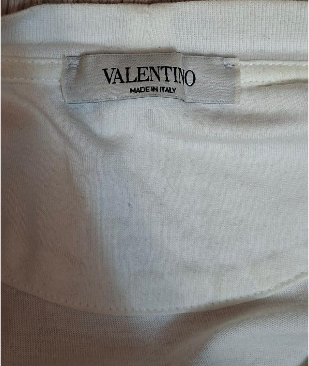 VALENTINO Белая хлопковая футболка, фото 3
