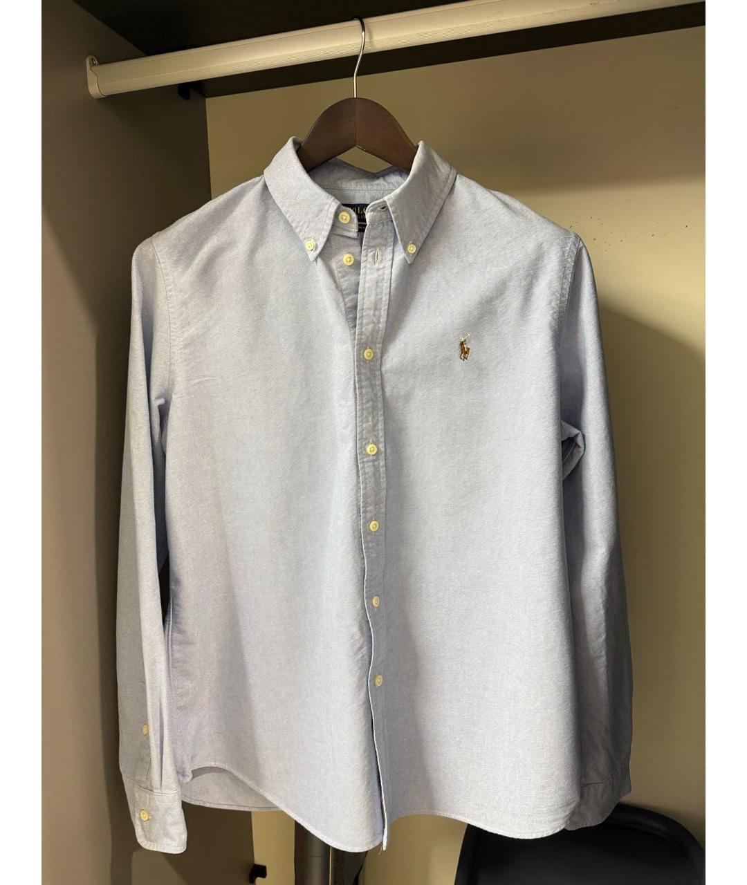 POLO RALPH LAUREN Голубая хлопковая классическая рубашка, фото 9