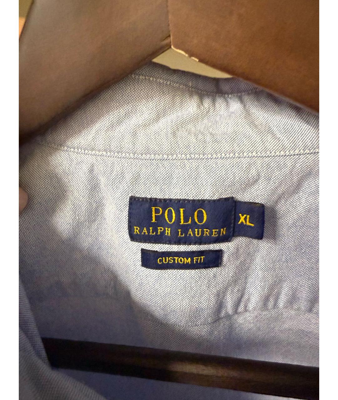 POLO RALPH LAUREN Голубая хлопковая классическая рубашка, фото 3