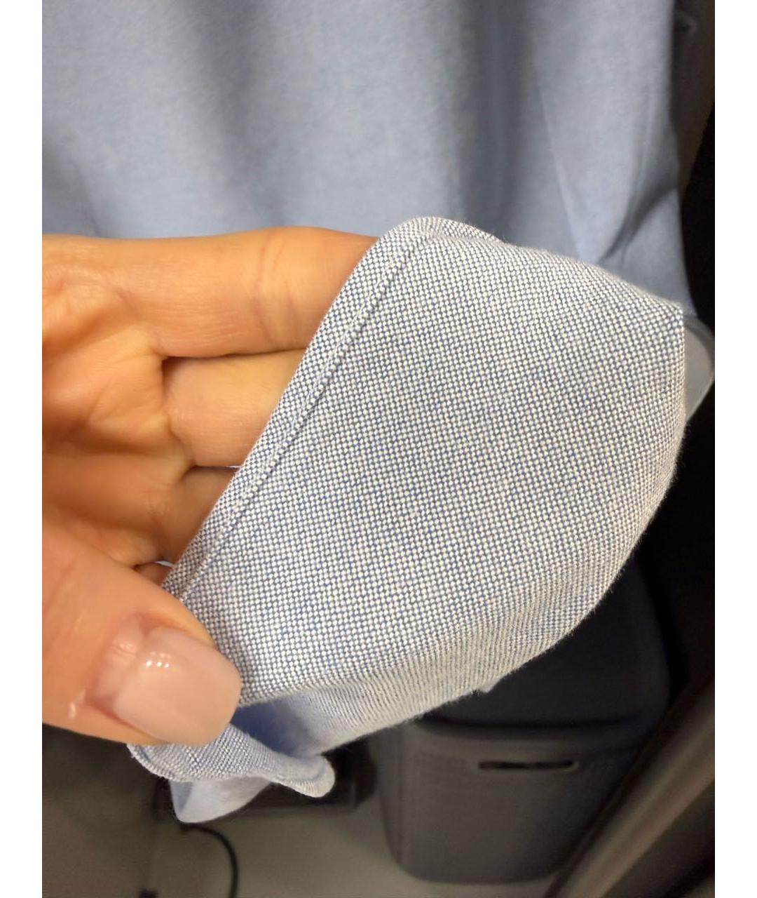 POLO RALPH LAUREN Голубая хлопковая классическая рубашка, фото 8