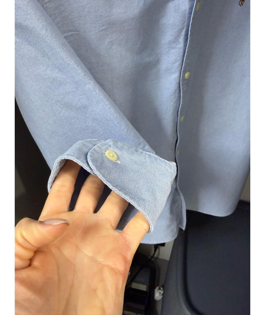 POLO RALPH LAUREN Голубая хлопковая классическая рубашка, фото 4