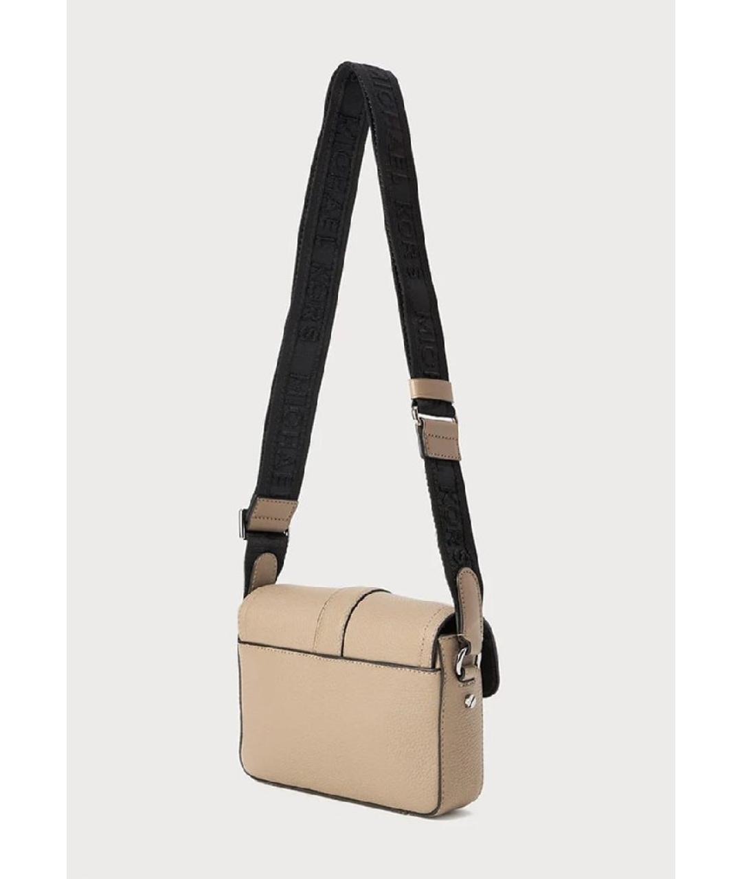 MICHAEL KORS Бежевая кожаная сумка на плечо, фото 2