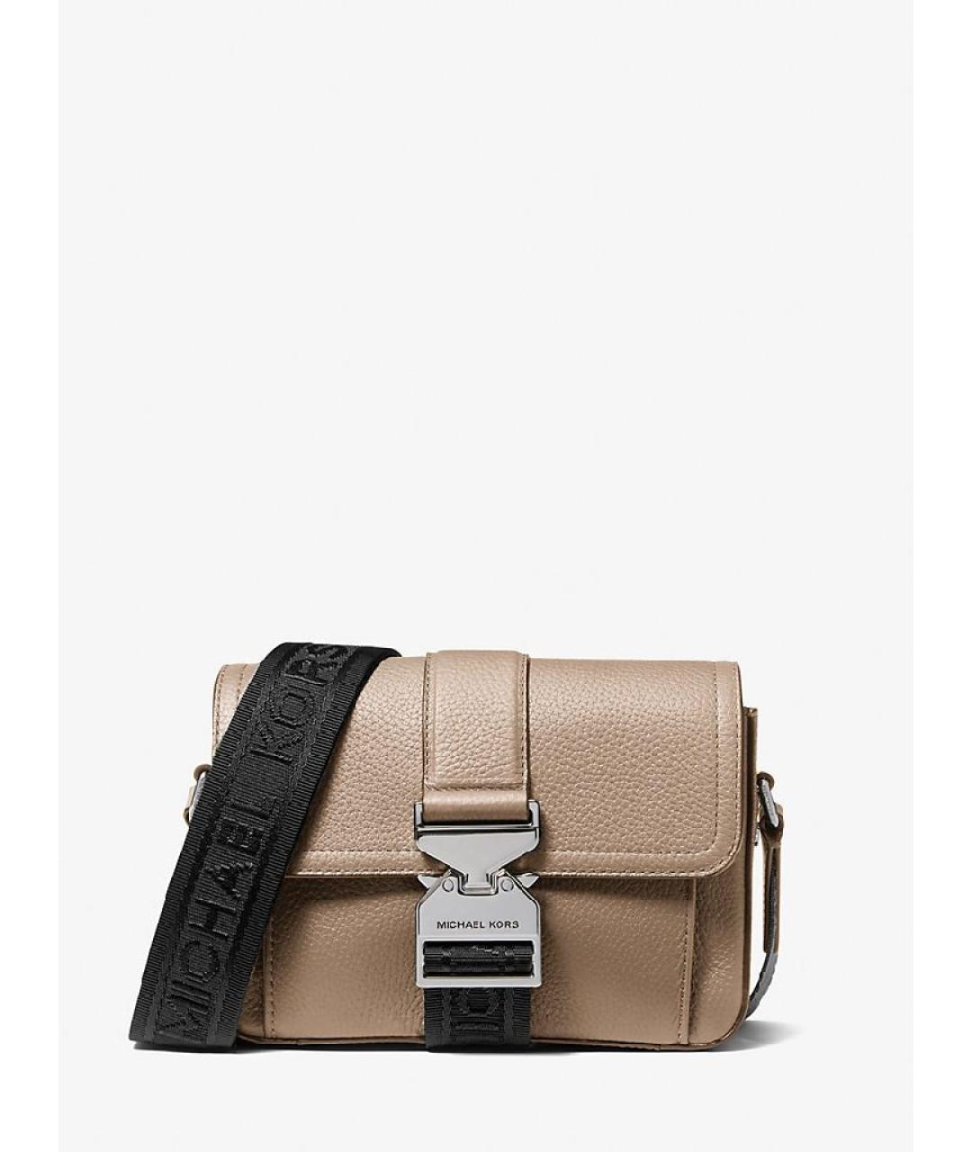 MICHAEL KORS Бежевая кожаная сумка на плечо, фото 7