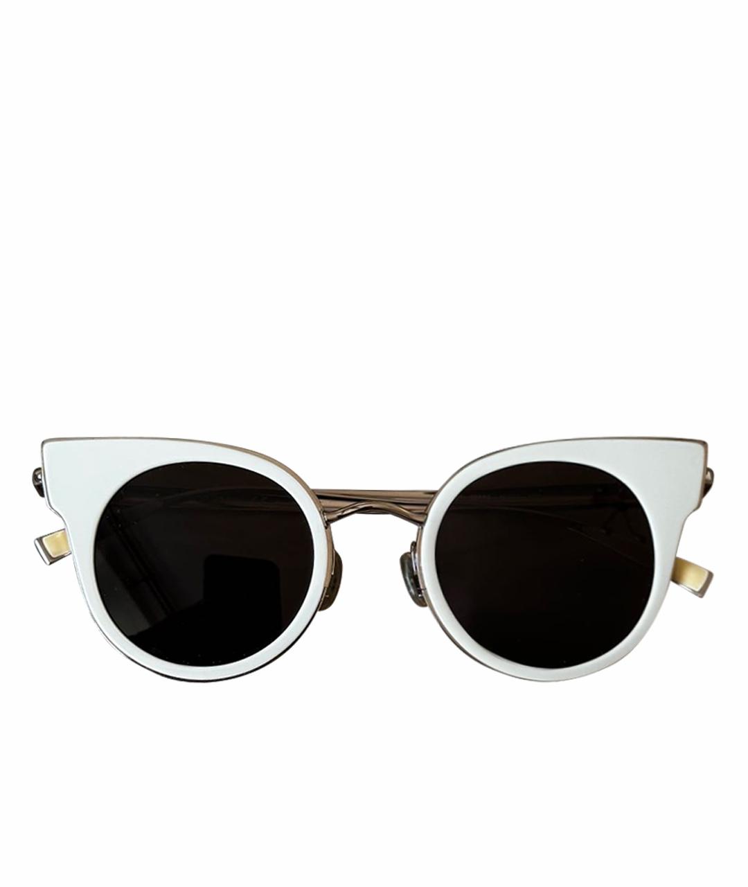 MAX MARA Белые металлические солнцезащитные очки, фото 1