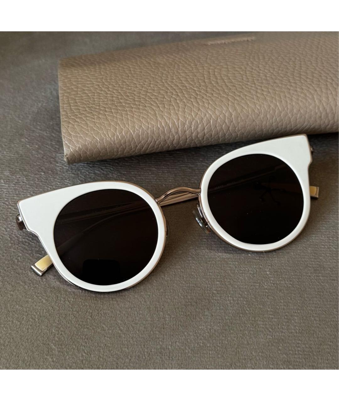 MAX MARA Белые металлические солнцезащитные очки, фото 2