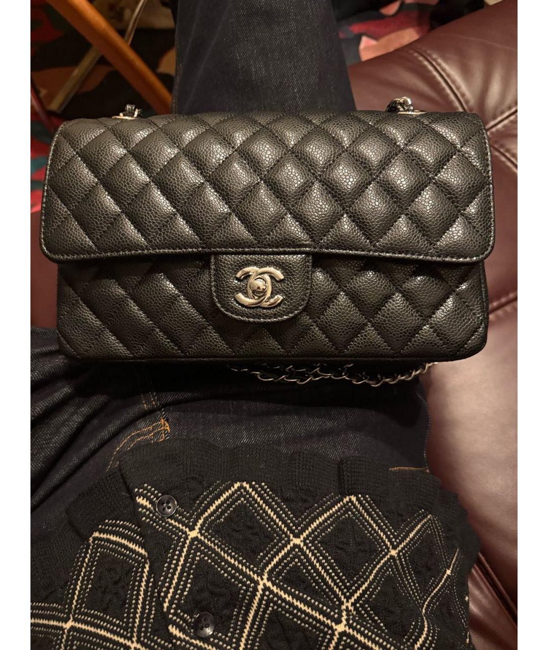 CHANEL Черная кожаная сумка через плечо, фото 5