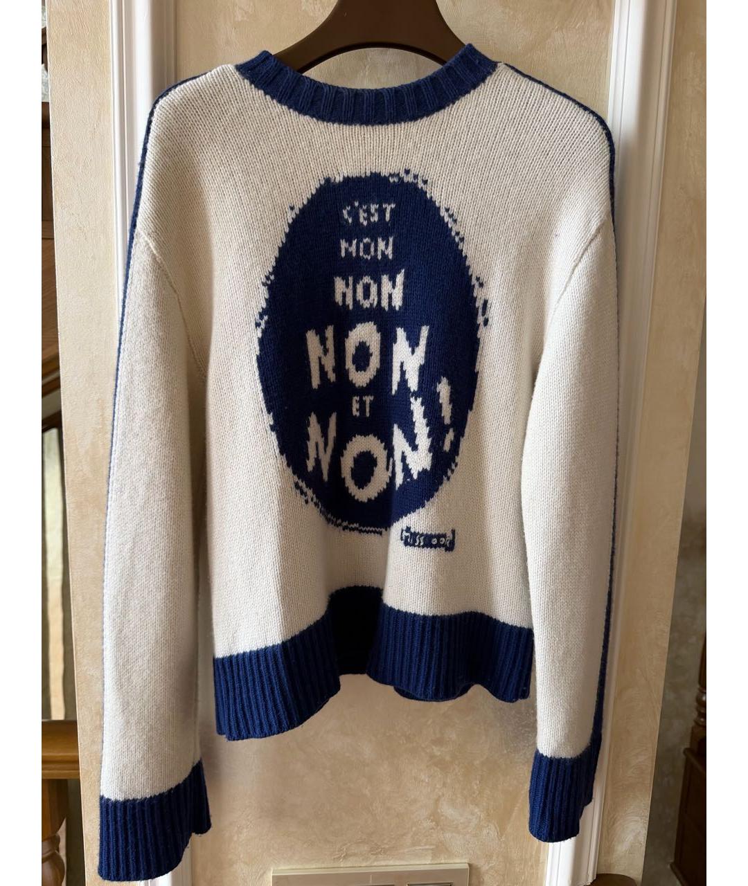 CHRISTIAN DIOR Белый шерстяной джемпер / свитер, фото 6