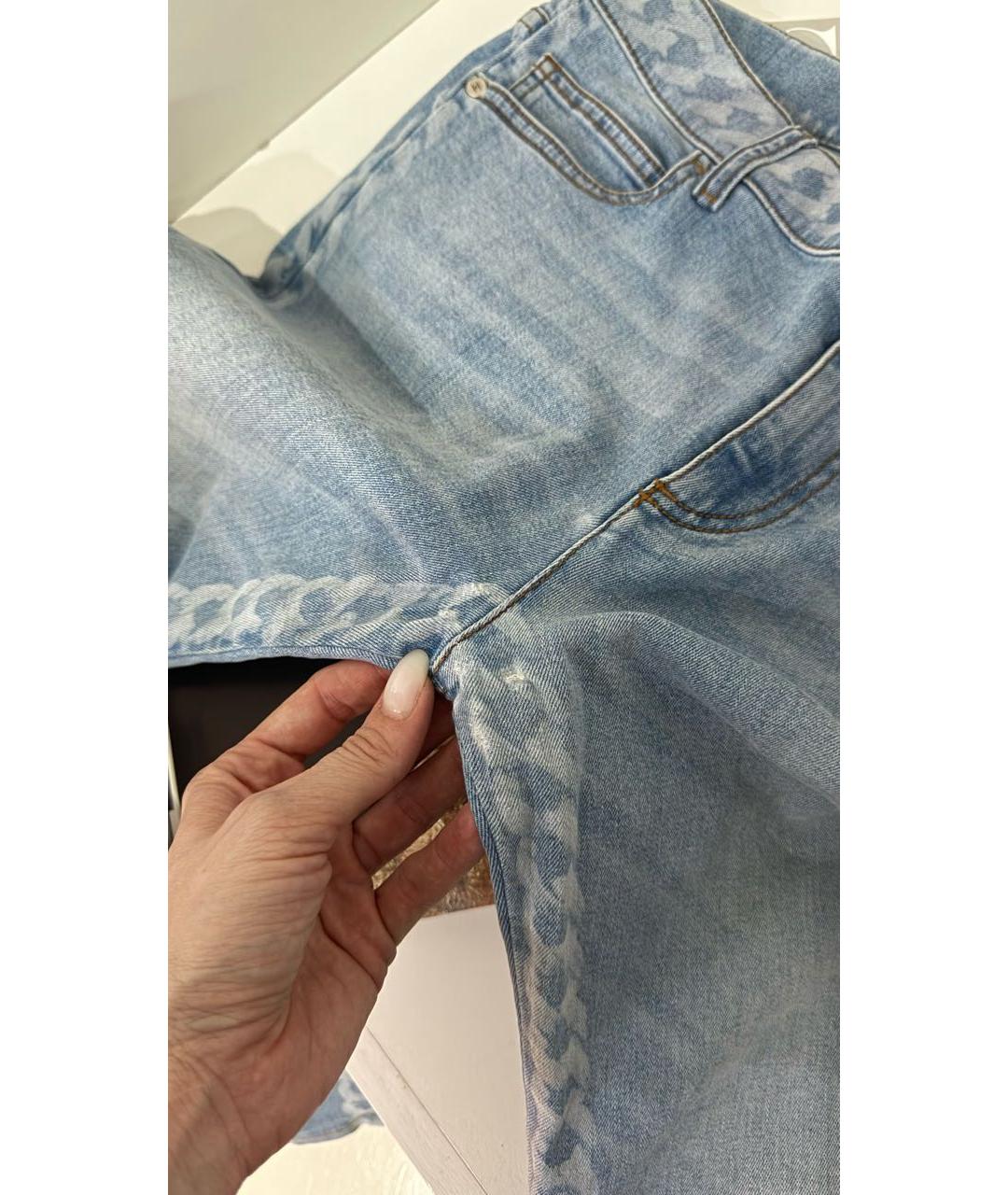 CHANEL Голубые хлопко-эластановые джинсы слим, фото 5