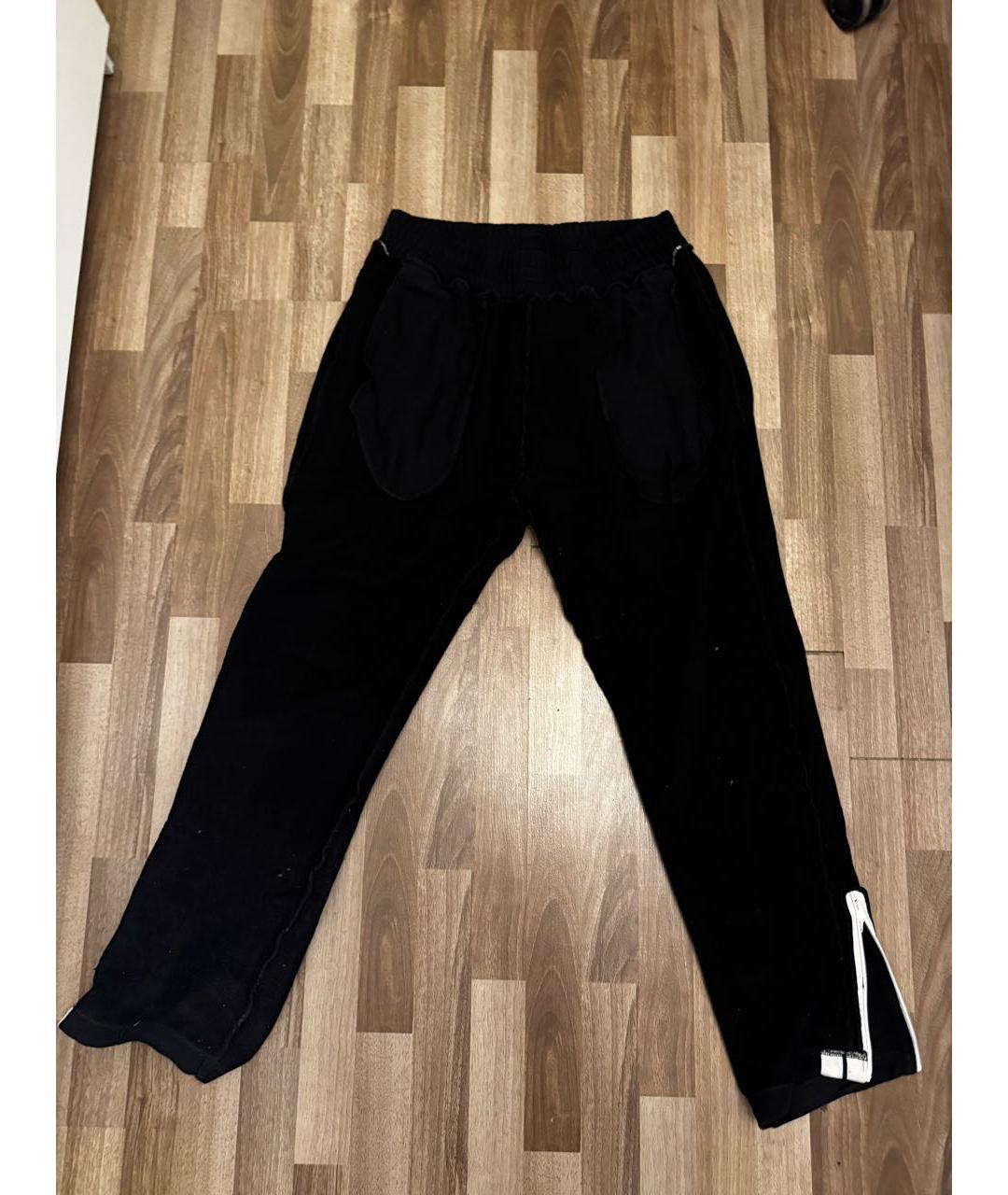 PALM ANGELS Черные хлопковые повседневные брюки, фото 3