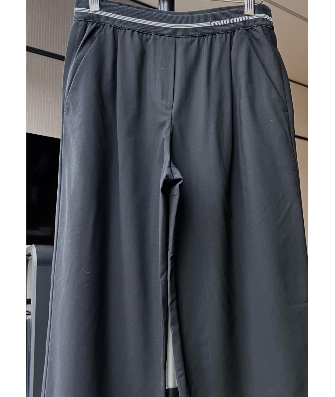 MIU MIU Черные прямые брюки, фото 3