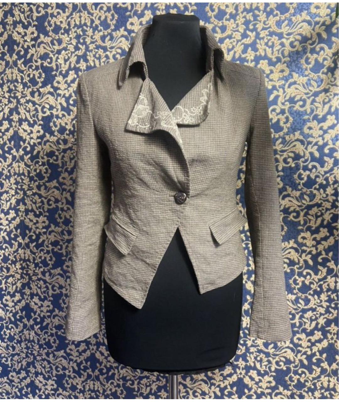 PATRIZIA PEPE Серый шерстяной жакет/пиджак, фото 8