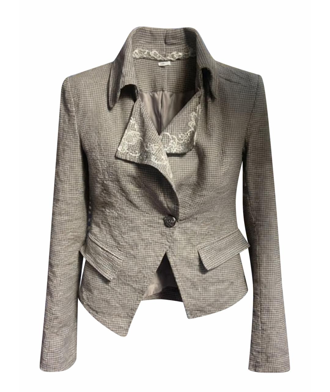 PATRIZIA PEPE Серый шерстяной жакет/пиджак, фото 1