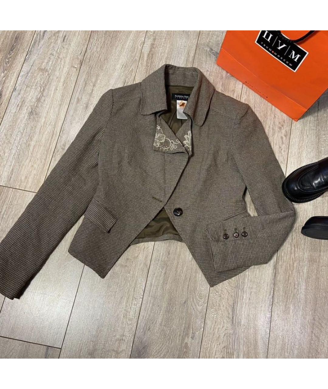 PATRIZIA PEPE Серый шерстяной жакет/пиджак, фото 5