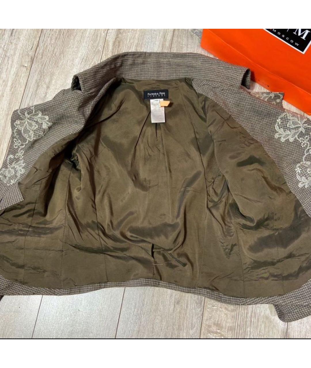 PATRIZIA PEPE Серый шерстяной жакет/пиджак, фото 6