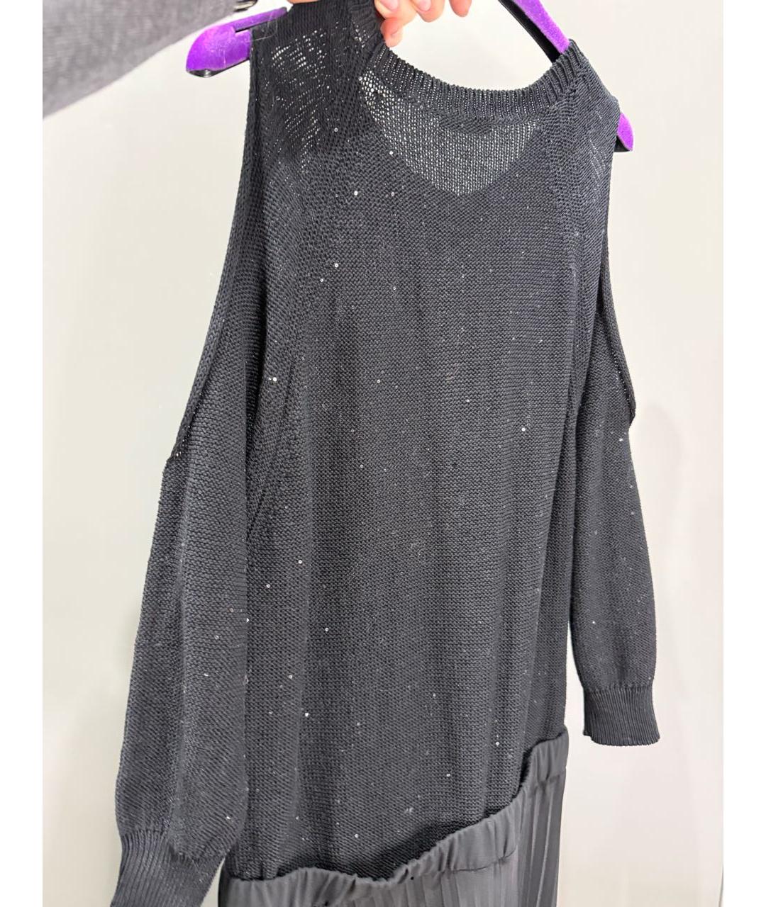 PESERICO Черное полиэстеровое повседневное платье, фото 3