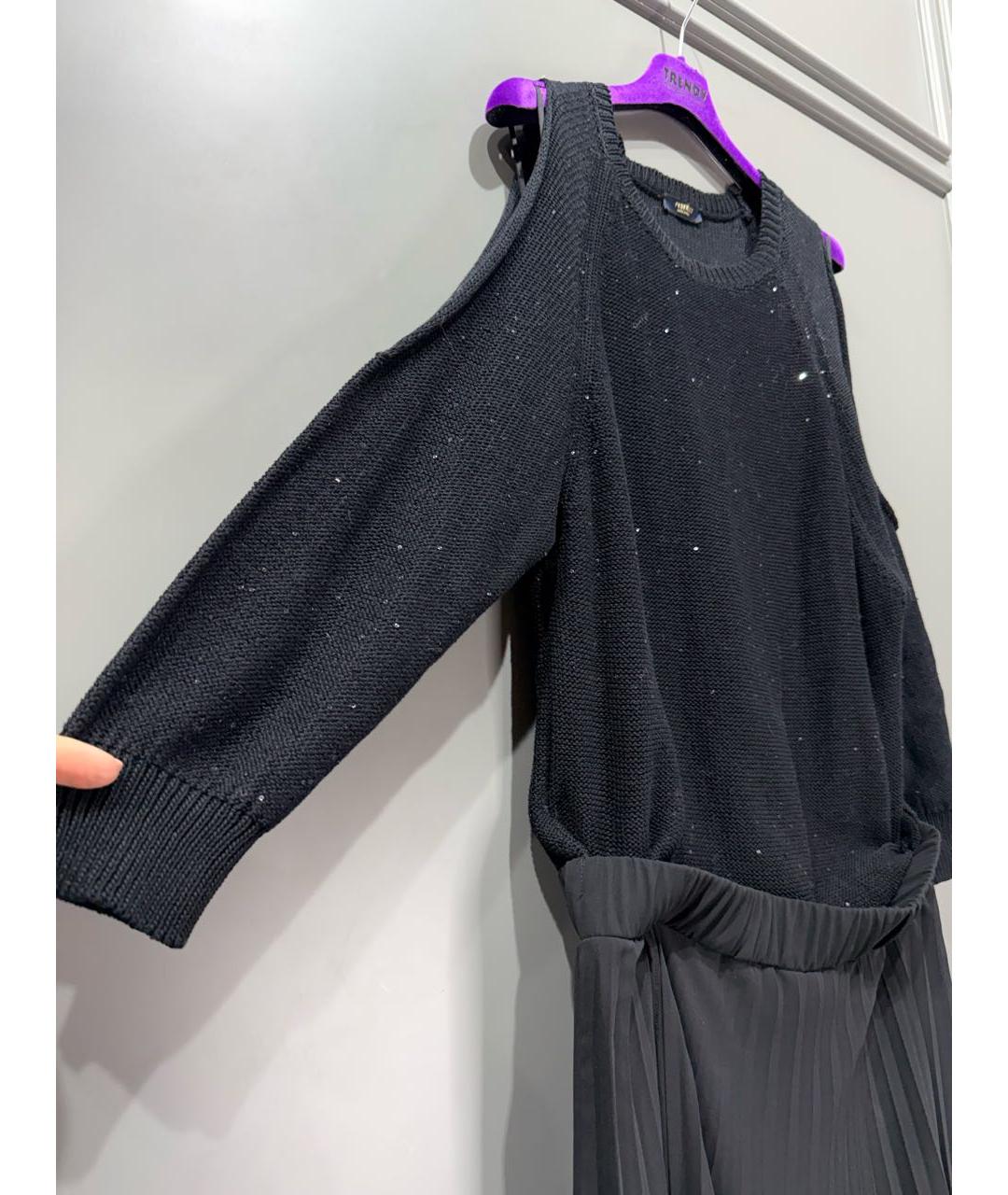 PESERICO Черное полиэстеровое повседневное платье, фото 6