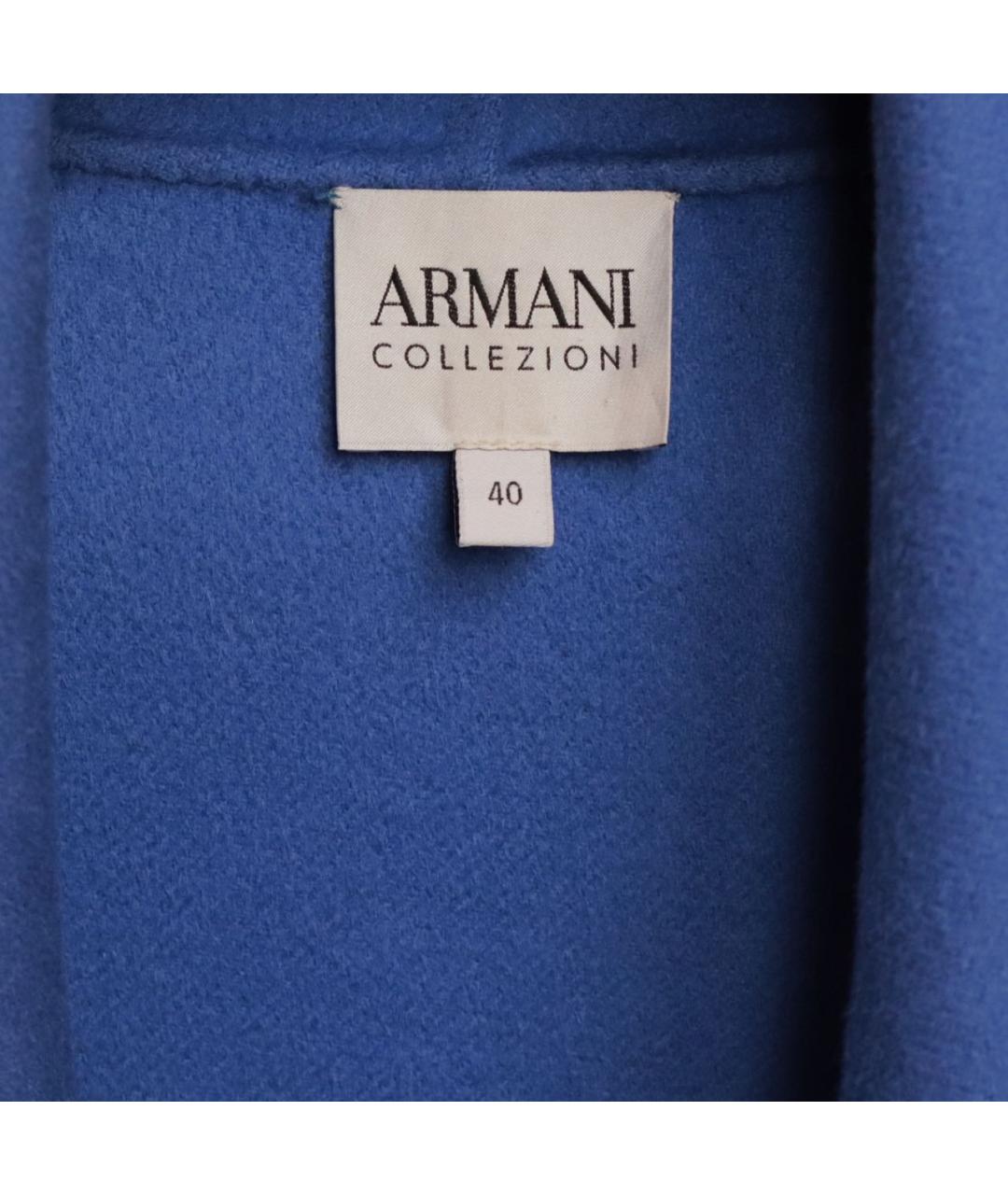 ARMANI COLLEZIONI Синее кашемировое пальто, фото 4