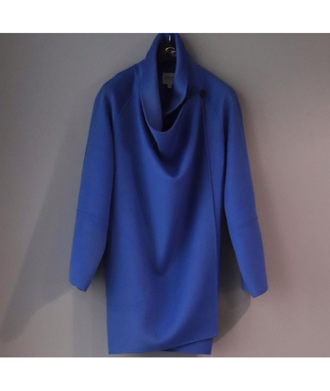 ARMANI COLLEZIONI Синее кашемировое пальто, фото 3