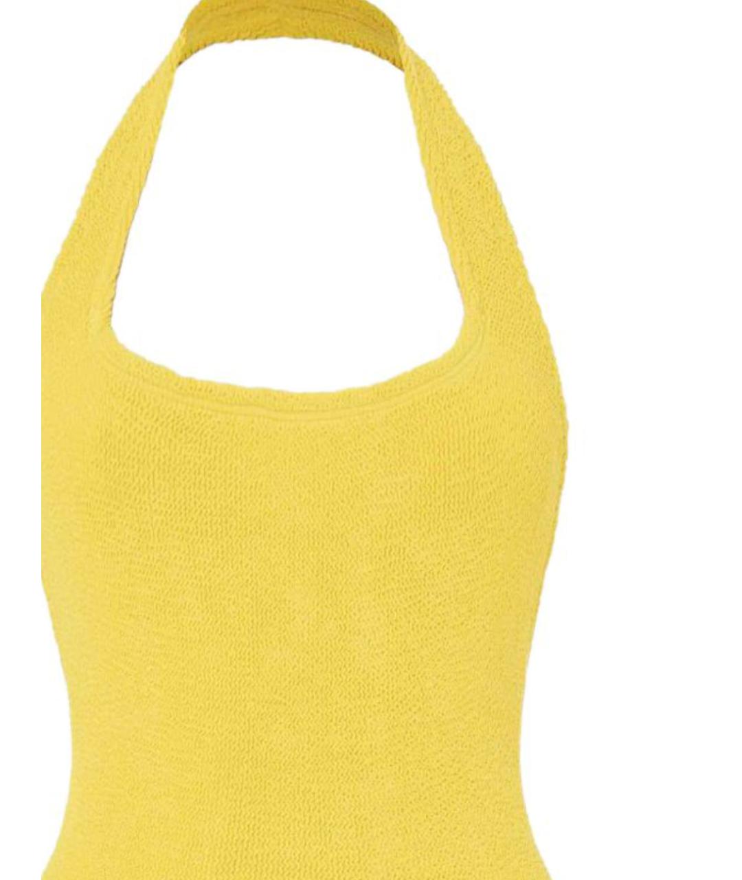 HUNZA G Желтый полиамидовый купальник, фото 2