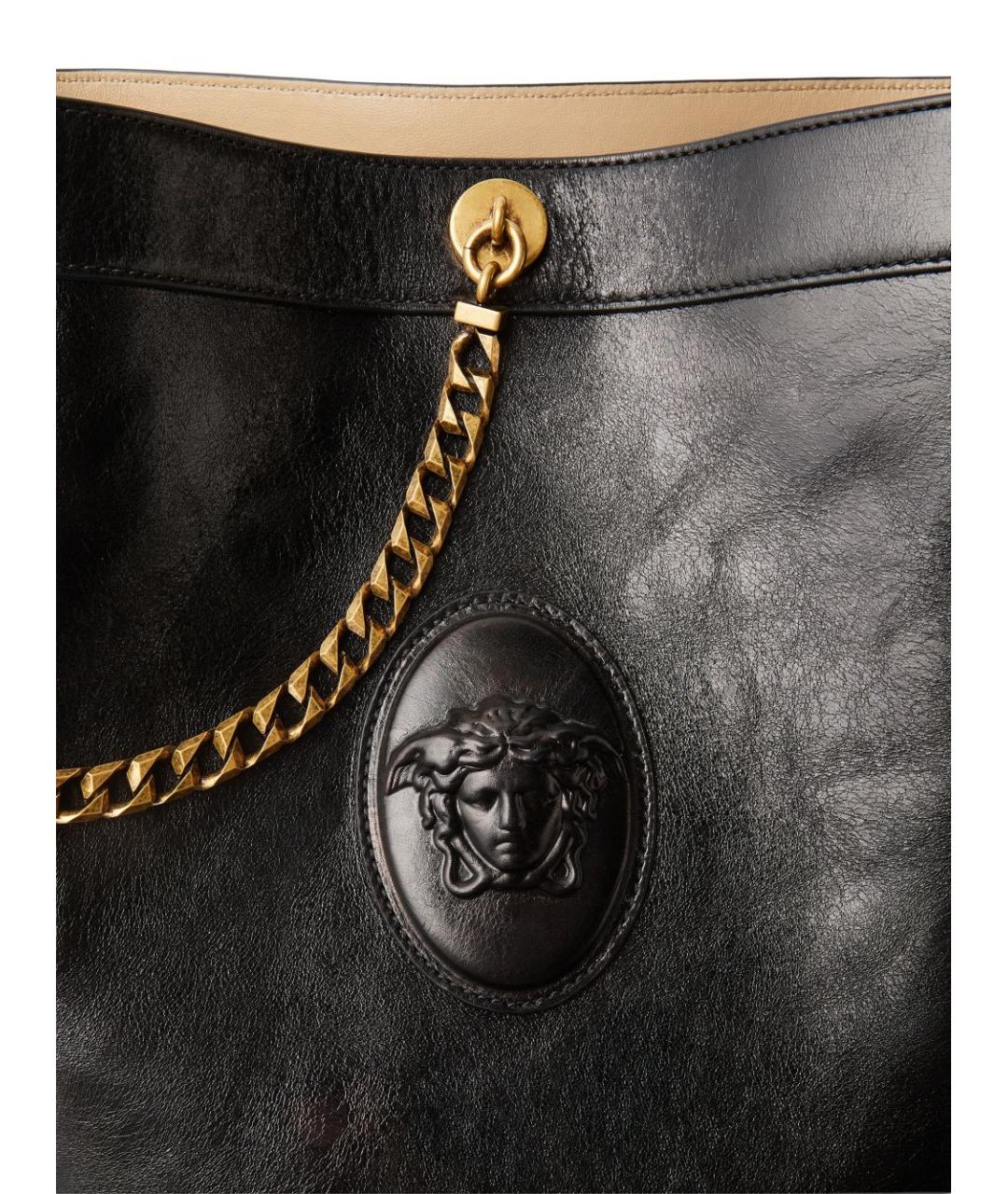 VERSACE Черная кожаная сумка через плечо, фото 4