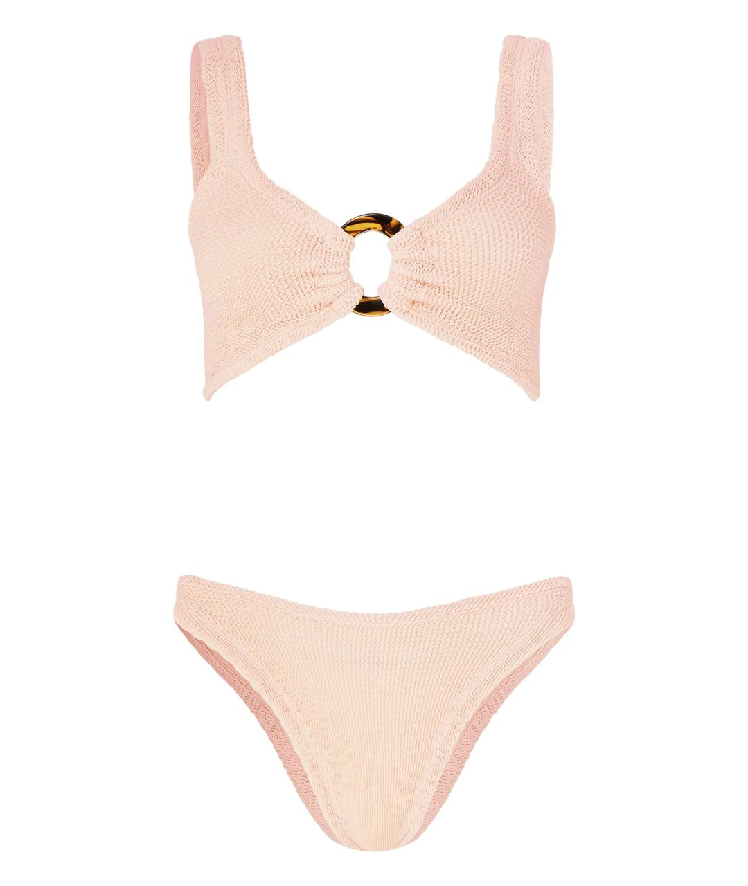 HUNZA G Розовый полиамидовый купальник, фото 1