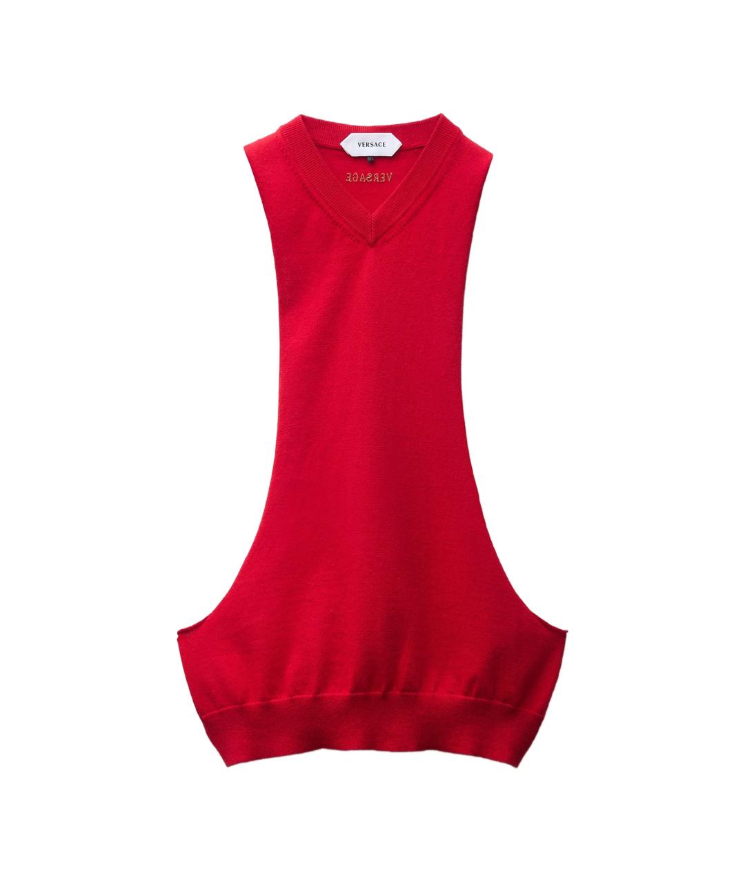 VERSACE Красная хлопковая майка, фото 1