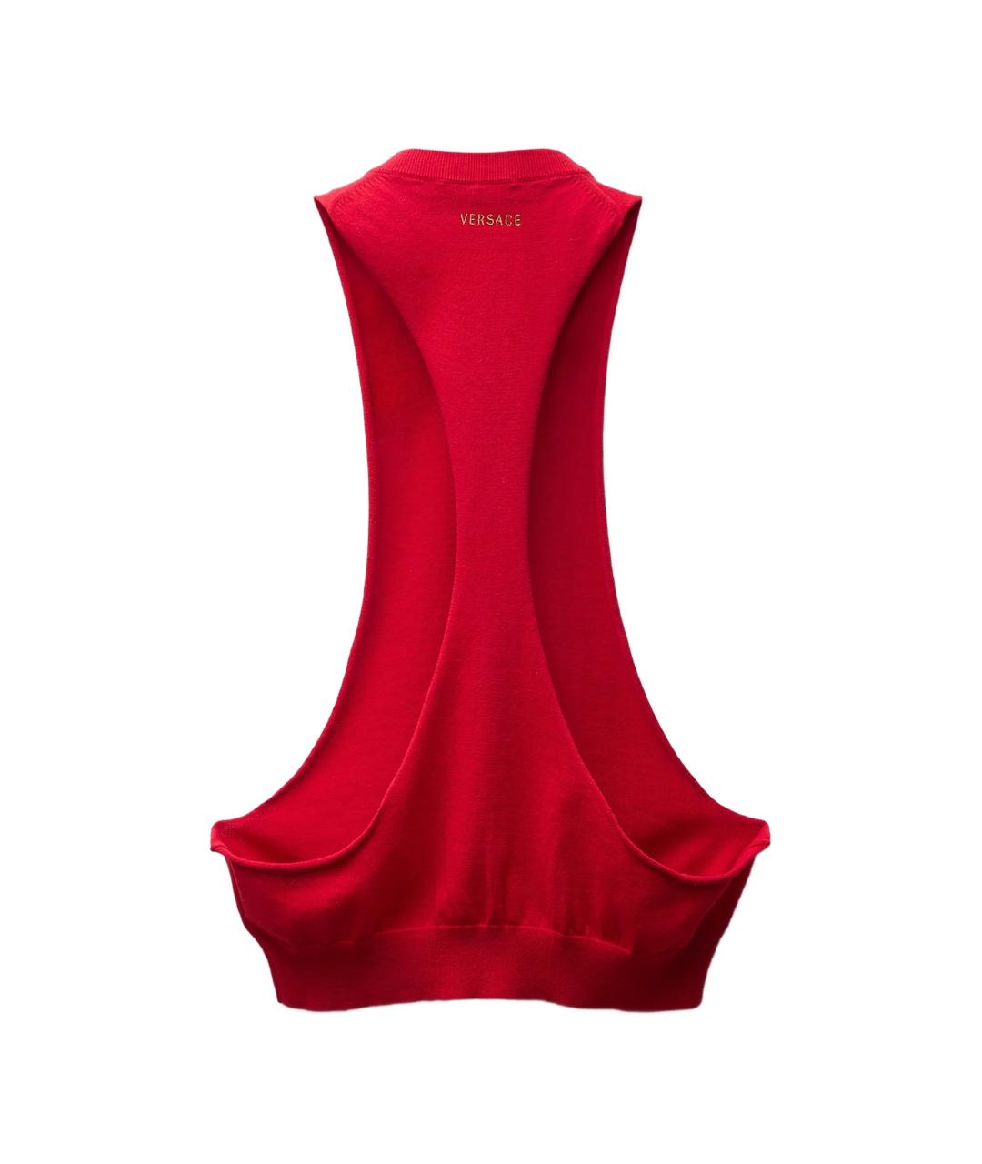 VERSACE Красная хлопковая майка, фото 3
