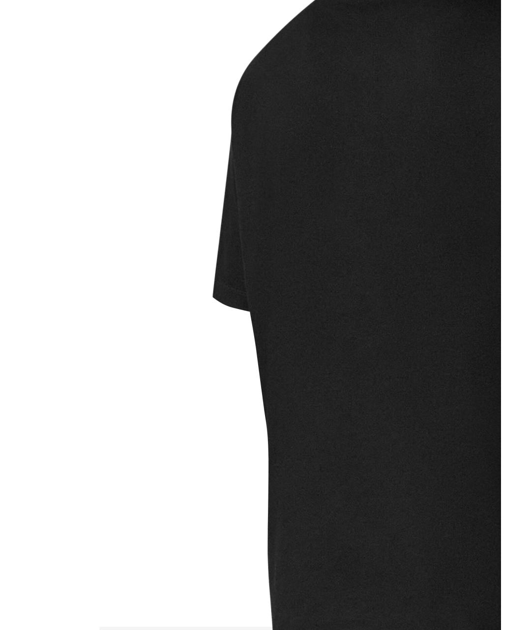 EMPORIO ARMANI Черная хлопковая футболка, фото 3