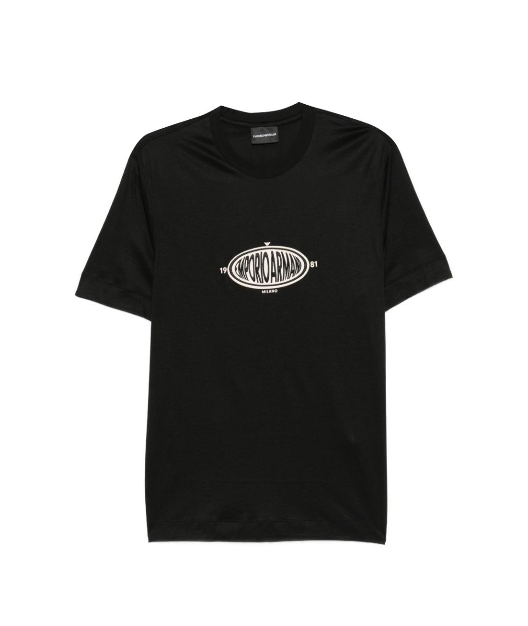 EMPORIO ARMANI Черная хлопковая футболка, фото 1