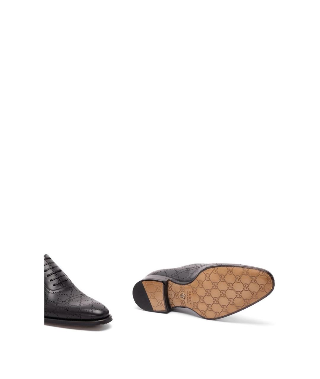 GUCCI Черные кожаные туфли, фото 5