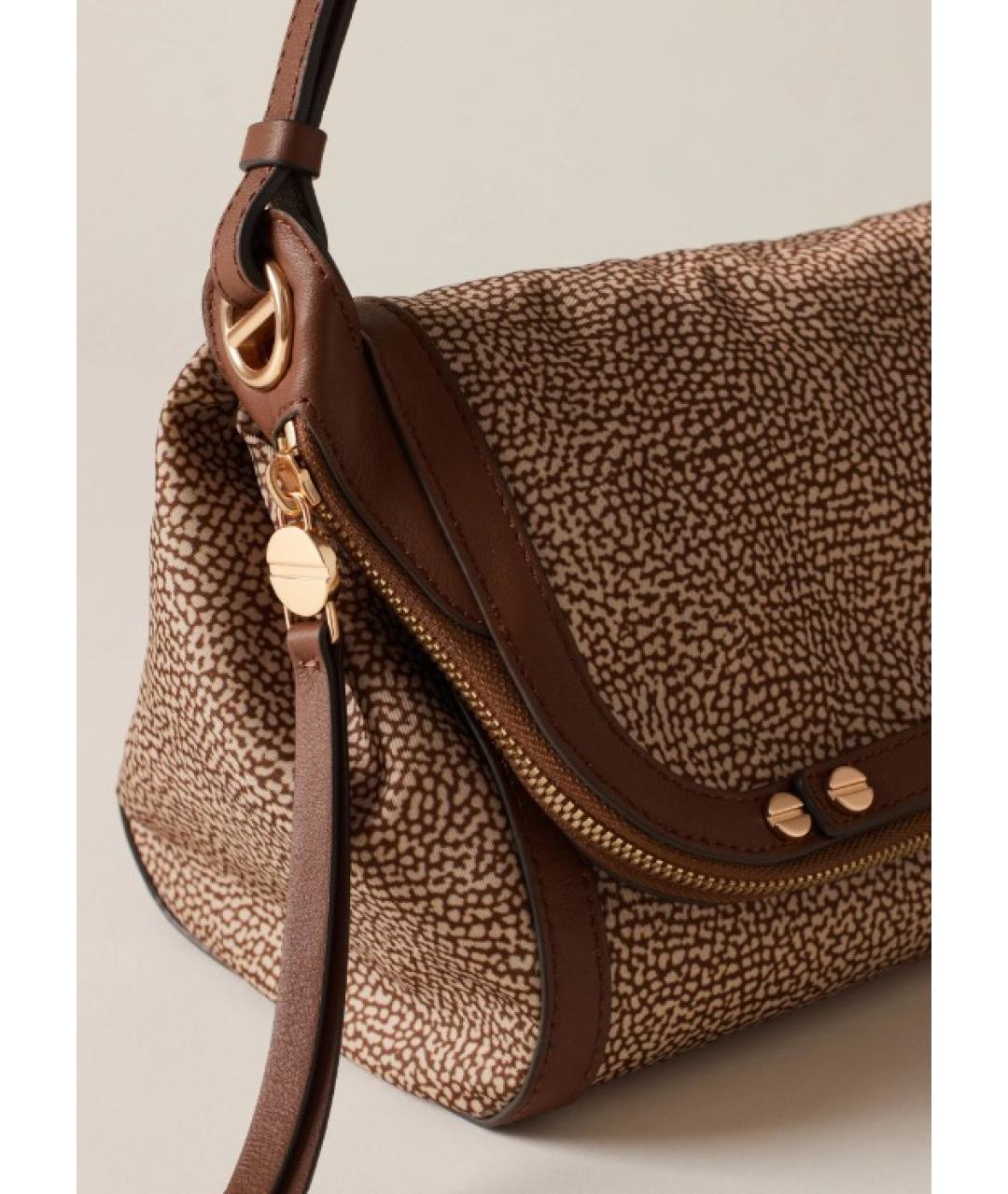 BORBONESE Коричневая сумка через плечо из искусственной кожи, фото 4
