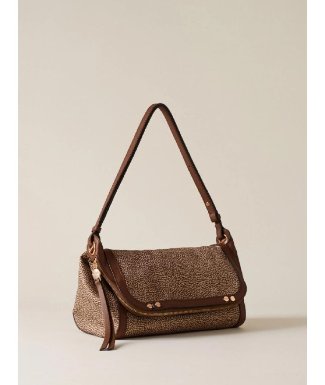 BORBONESE Коричневая сумка через плечо из искусственной кожи, фото 2