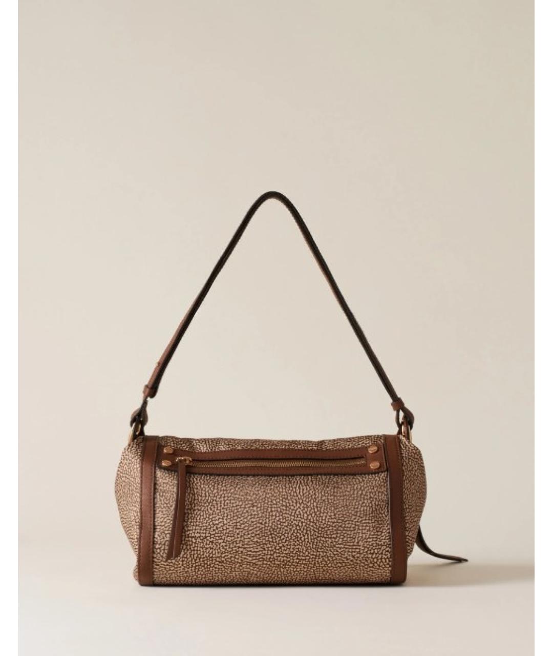 BORBONESE Коричневая сумка через плечо из искусственной кожи, фото 3
